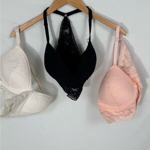 Elegant Black Lace Lingerie Top - 3 pack